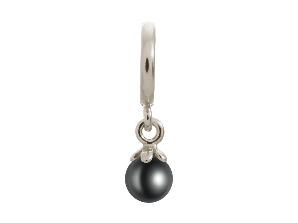 Endless Jewelry Black Pearl Ball Silver Black Pearl Rhodium Silver Finish