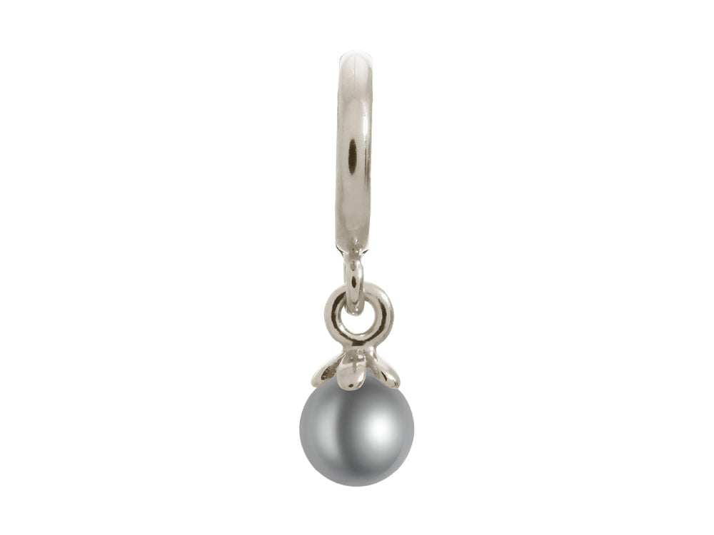Endless Jewelry Grey Pearl Ball Silver Grey Pearl Rhodium Silver Finish