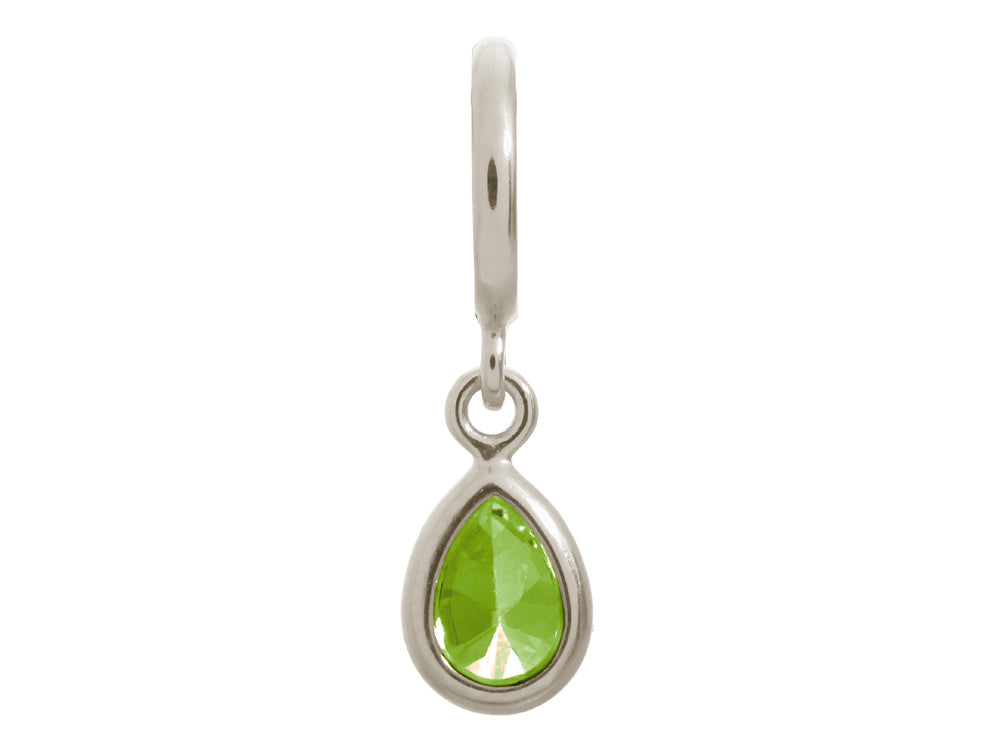 Endless Jewelry Peridot Drop Silver Peridot Cubic Zirconia Rhodium Silver Finish