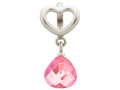 Endless Jewelry Rose Heart Grip Drop Silver Rose Crystal Rhodium Silver Finish
