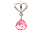 Endless Jewelry Rose Heart Grip Drop Silver Rose Crystal Rhodium Silver Finish