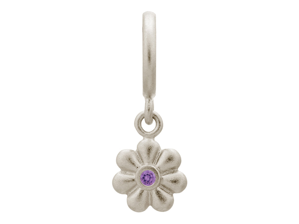 Endless Jewelry Amethyst Flower Dream Dot Silver Amethyst Cubic Zirconia Rhodium Silver Finish