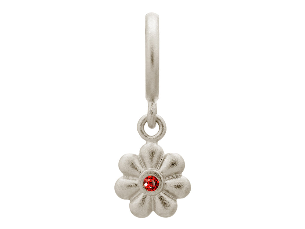Endless Jewelry Garnet Flower Dream Dot Silver Garnet Cubic Zirconia Rhodium Silver Finish