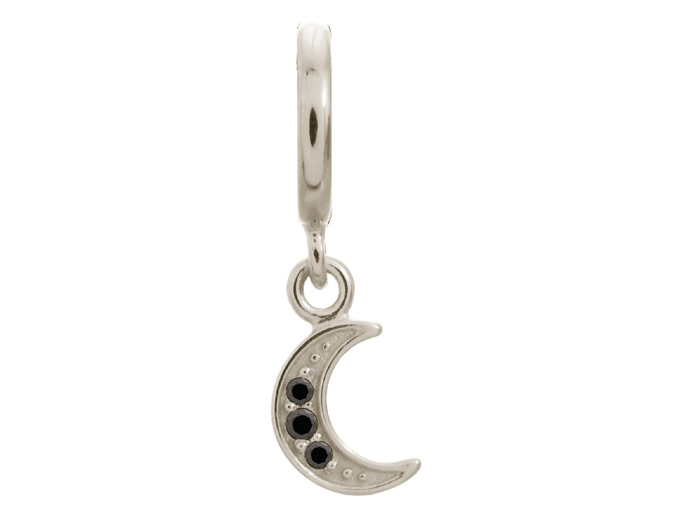 Endless Jewelry Black Moon Shine Drop Silver Black Cubic Zirconia Rhodium Silver Finish