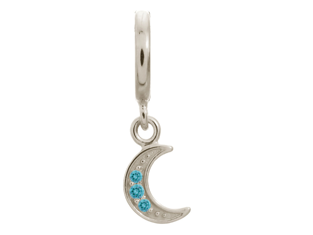 Endless Jewelry Sky Blue Moon Shine Drop Silver Sky Blue Cubic Zirconia Rhodium Silver Finish