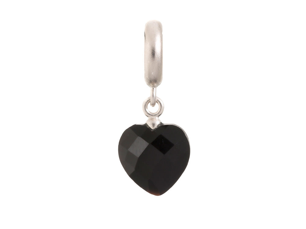 Endless Jewelry Black Heart Cut Drop Silver Black Crystal Rhodium Silver Finish