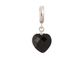 Endless Jewelry Black Heart Cut Drop Silver Black Crystal Rhodium Silver Finish