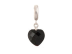 Endless Jewelry Black Heart Cut Drop Silver Black Crystal Rhodium Silver Finish