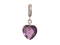 Endless Jewelry Amethyst Heart Cut Drop Silver Amethyst Crystal Rhodium Silver Finish