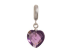 Endless Jewelry Amethyst Heart Cut Drop Silver Amethyst Crystal Rhodium Silver Finish