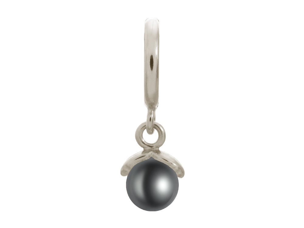 Endless Jewelry Black Apple Pearl Silver Black Pearl Rhodium Silver Finish