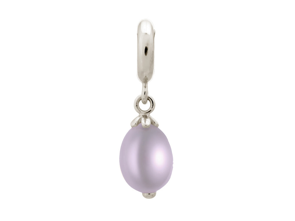 Endless Jewelry Purple Pearl Drop Silver Purple Pearl Rhodium Silver Finish