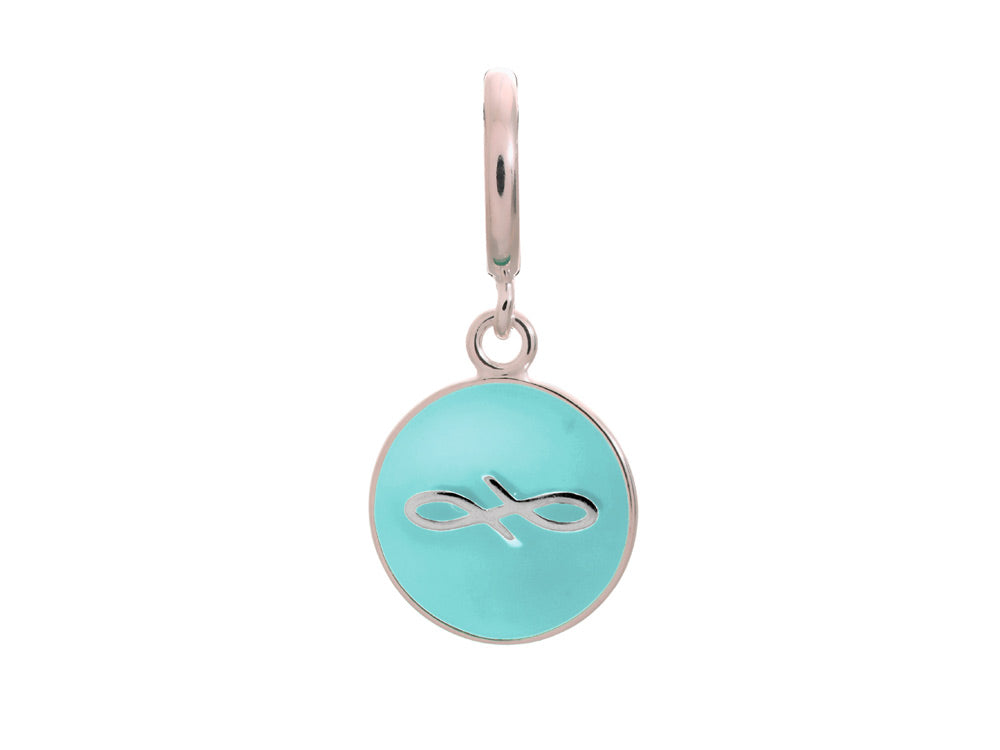 Endless Jewelry Light Blue Endless Coin Silver Light Blue Enamel Rhodium Silver Finish