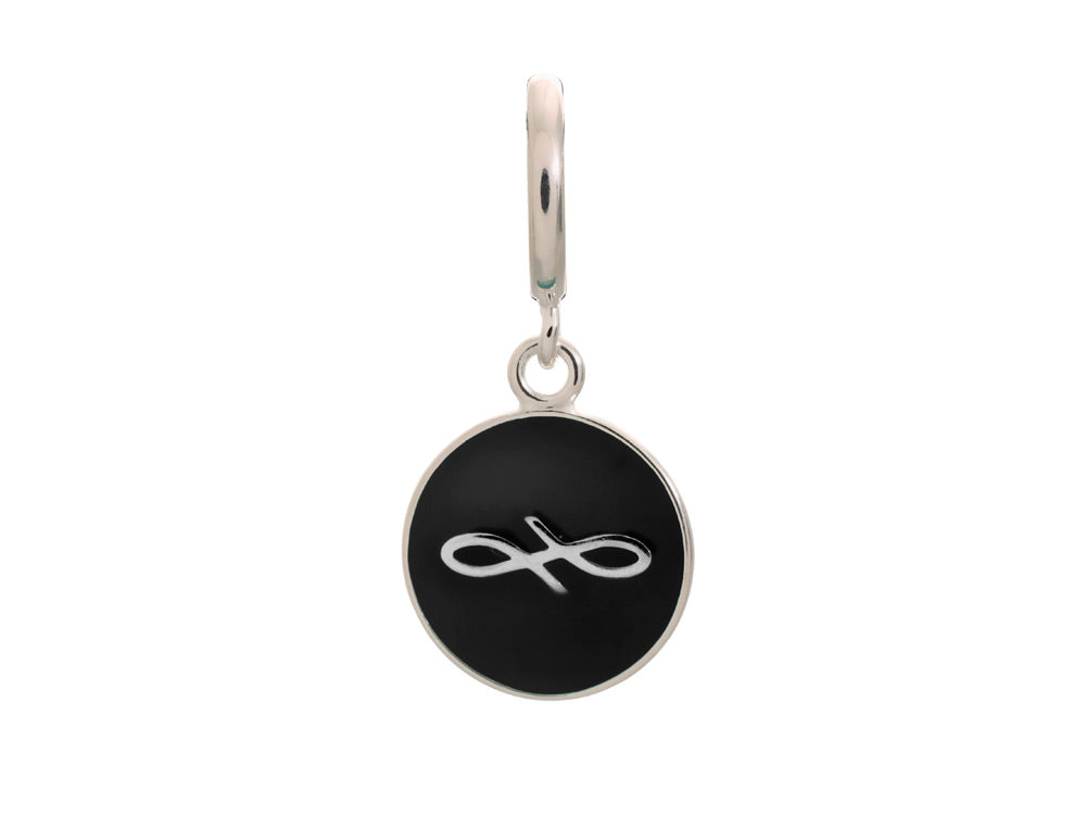 Endless Jewelry Black Endless Coin Silver Black Enamel Rhodium Silver Finish