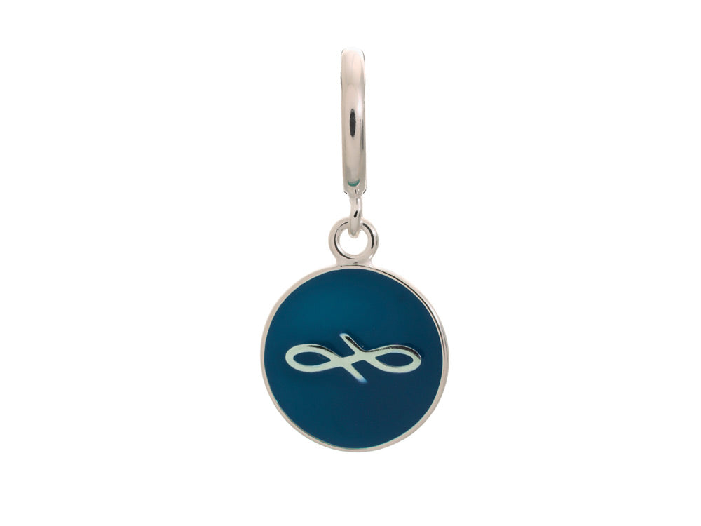 Endless Jewelry Navy Endless Coin Silver Navy Enamel Rhodium Silver Finish
