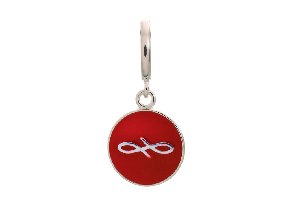 Endless Jewelry Red Endless Coin Silver Red Enamel Rhodium Silver Finish