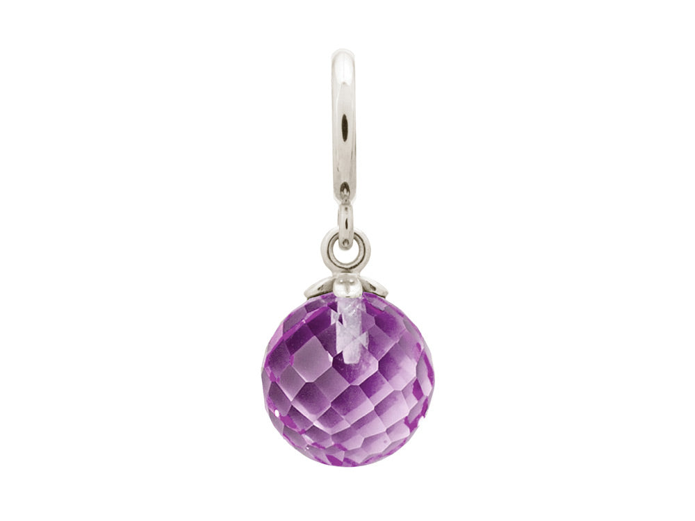 Endless Jewelry Amethyst Love Drop Silver Amethyst Crystal Rhodium Silver Finish