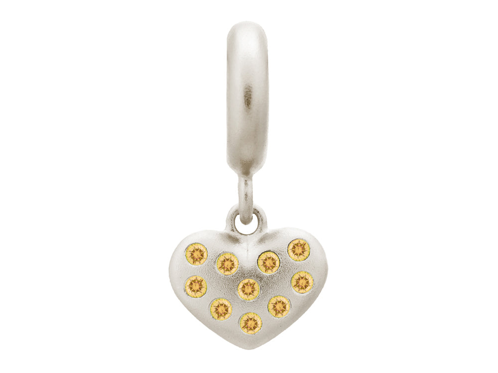 Endless Jewelry Citrine Million Heart Drop Silver Citrine Cubic Zirconia Rhodium Silver Finish