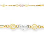 Finejewelers 10 Inches 4 Hearts Adjustable Ankle Bracelet