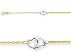 Finejewelers 10 Inches 3 Double Hearts Adjustable Ankle Bracelet