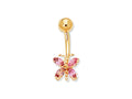 Finejewelers Pink Tourmaline Butterfly Belly Ring