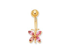 Finejewelers Pink Tourmaline Butterfly Belly Ring