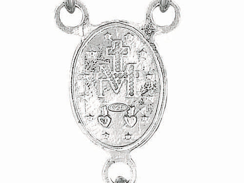 Finejewelers 26 inches Silver Rhodium Rosary Bead Necklace