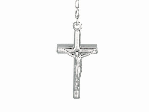 Finejewelers 26 inches Silver Rhodium Rosary Bead Necklace