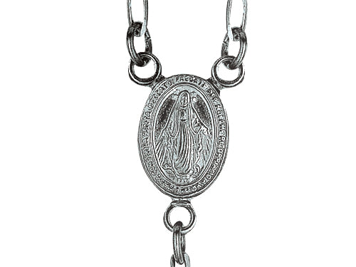 Finejewelers 26 inches Silver Black Rhodium Rosary Beaded Necklace