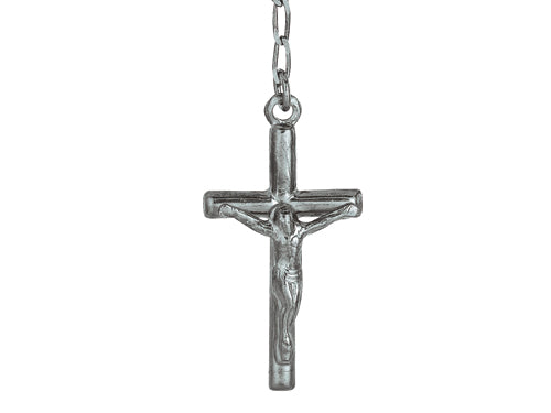 Finejewelers 26 inches Silver Black Rhodium Rosary Beaded Necklace