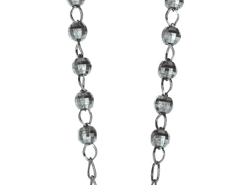 Finejewelers 26 inches Silver Black Rhodium Rosary Bead Necklace