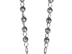 Finejewelers 26 inches Silver Black Rhodium Rosary Bead Necklace