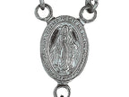 Finejewelers 26 inches Silver Black Rhodium Rosary Bead Necklace