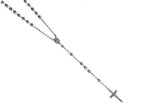 Finejewelers 26 inches Silver Black Rhodium Rosary Bead Necklace