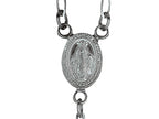 Finejewelers 26 inches Silver Black Rhodium Rosary Bead Necklace