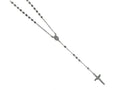 Finejewelers 26 inches Silver Black Rhodium Rosary Bead Necklace
