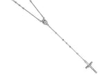 Finejewelers 26 inches Silver Rhodium 3MM Rosary Beaded Necklace