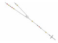 Finejewelers 26 inches Silver Tri-Color 5MM Rosary Bead Necklace