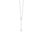 Finejewelers 26 inches Silver Rhodium 3MM Rosary Bead Necklace
