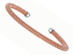Finejewelers Sterling Silver 4mm Pink Plated Adjustable Beaded Bangle