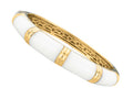 Finejewelers Sterling Silver 7.25 Inch White Enamel and Gold Plated Bangle