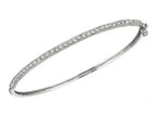 Finejewelers Sterling Silver 7.5 Inch Micropave CZ Bangle with Milgrain Edge