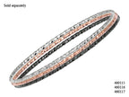 Finejewelers Sterling Silver 1.5mm Pink Plated Texturized Bright Cut Slip on Bangle