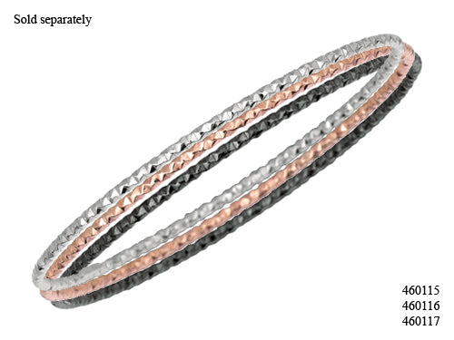 Finejewelers Sterling Silver 1.5mm Pink Plated Texturized Bright Cut Slip on Bangle