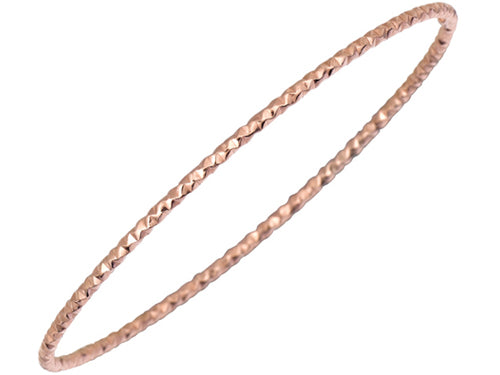 Finejewelers Sterling Silver 1.5mm Pink Plated Texturized Bright Cut Slip on Bangle