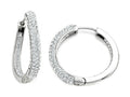 Finejewelers Sterling Silver Round Hoop Earrings with White Crystals 5 x 29mm
