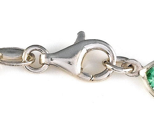 Finejewelers 10 Inches Hearts Ankle Bracelet with Simulated Stones