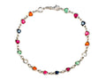 Finejewelers 10 Inches Hearts Ankle Bracelet with Simulated Stones
