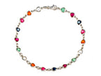 Finejewelers 10 Inches Hearts Ankle Bracelet with Simulated Stones