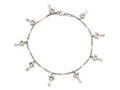 Finejewelers Sterling Silver 10 Inches 8 Keys Ankle Bracelet